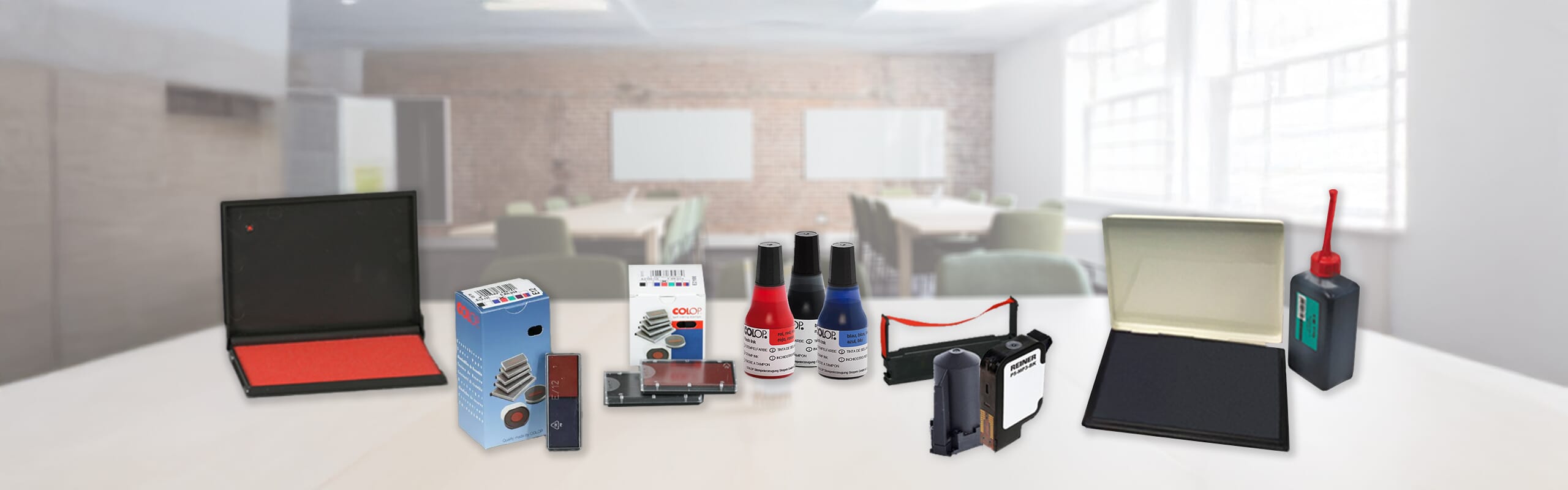 Stempelputer, stempelfarger og fargebånd