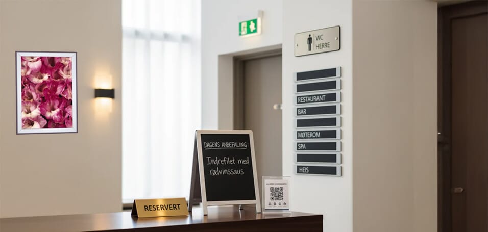 Hotell og restaurantskilt