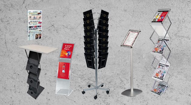 Brosjyrestativ i alle størrelser og former
