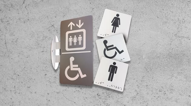 Skilt med blindeskrift