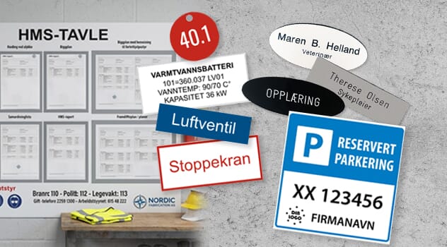 Skiltmaler for mange bransjer. Velg mal og design ditt eget skilt