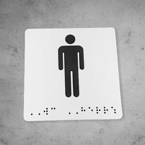 Blindeskilt WC herre 10x10cm