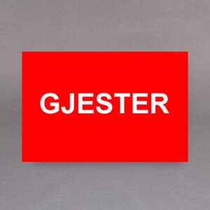 Plastskilt gravert 10x15cm