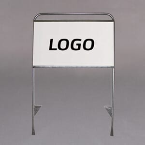 Visningsbukker for eiendomsmeglere 103x60cm jordskilt Sølv