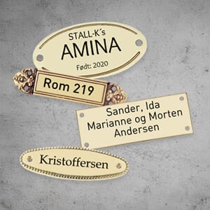 Dørskilt i messing Type A
