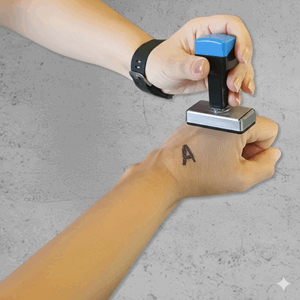 Gummstempel for inngangsmerking