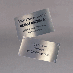 Stålskilt 6x2cm lasermerket