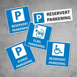 Reservert parkering skilt