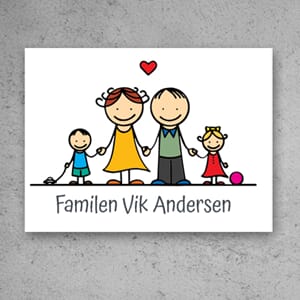 Postkasseskilt med motiv/farge - 80x60mm