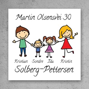 Postkasseskilt med motiv/farge - 100x100mm