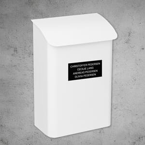 Postkasseskilt plast graverte
