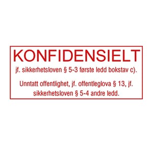 Sikkerhetsgraderingsstempel KONFIDENSIELT