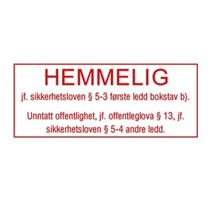 Sikkerhetsgraderingstempel HEMMELIG