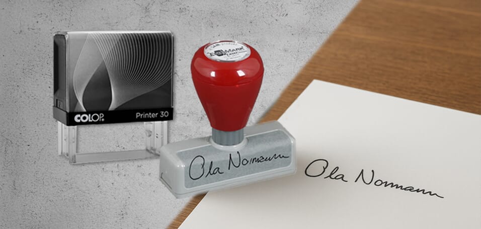 Stempel med signatur/underskrift