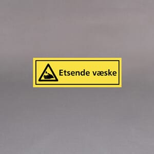 Advarselsetikett Etsende væsker 30x10cm