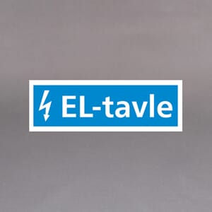 Plastskilt med info El-tavle 30x10cm