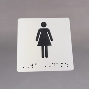 Blindeskilt WC dame 10x10cm