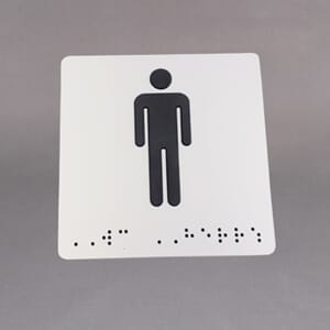 Blindeskilt WC herre 10x10cm