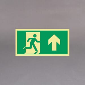 Plastskilt etterlysende utg. skilt Mann + pil opp 30x15cm