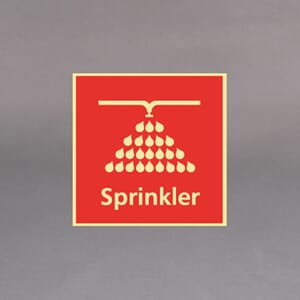 Plastskilt Brannøks Sprinkler