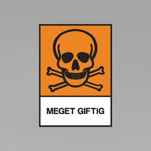 Advarselsetikett Meget giftig 10.5x7,5cm