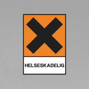 Advarselsetikett Helseskadelig 10.5x7,5cm