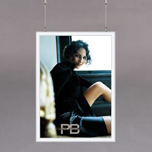 Alu snap ramme 25mm Sølv Dobbeltsidig. Flere størrelser