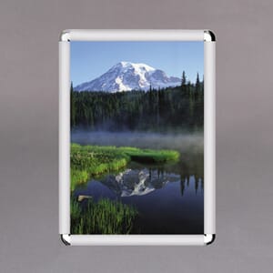 Alu snap ramme 25mm Sølv runde hjørner. Flere størrelser