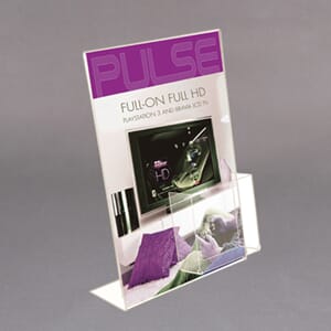 Akryl L-menyholder A4 Vertikal