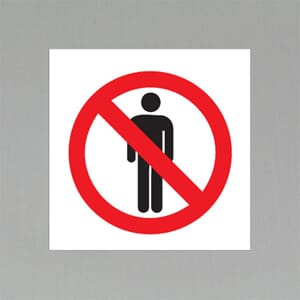 Forbuds etikett Adgang forbudt 10x10cm