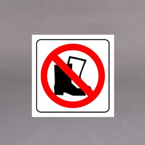 Forbuds etikett Forbud mot vernestøvler 20x20cm