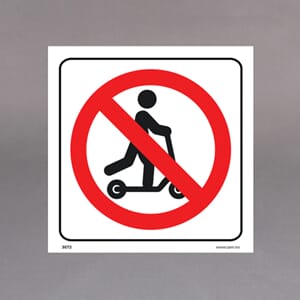 Forbuds etikett Sparkesykkel forbudt 20x20cm