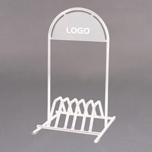 Sykkelstativ hvit m/logoplate