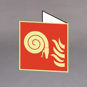 Etterlysende plogskilt Brannslange 15x15cm