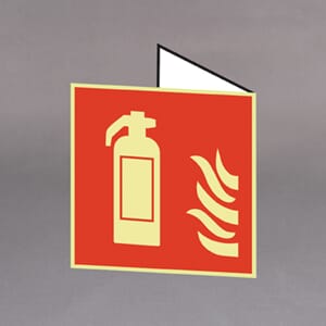 Etterlysende plogskilt Slukkeapparat 15x15cm