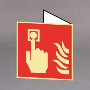 Etterlysende plogskilt Alarmknapp 15x15cm