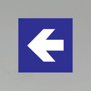 Informasjonsetikett Rett pil 20x20cm