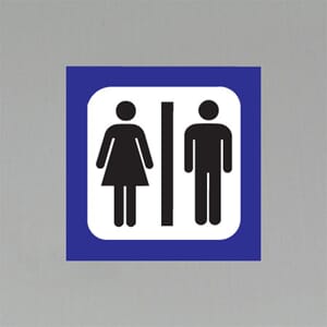Plastskilt med info Toalett 20x20cm