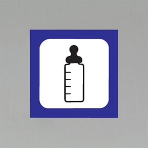 Plastskilt med info Stellerom 20x20cm