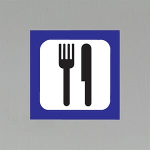 Plastskilt med info Restaurang 20x20cm