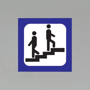 Plastskilt med info Trapp 20x20cm