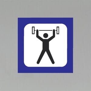 Plastskilt med info Trimrom 20x20cm