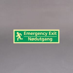 Plastskilt etterlysende utg. skilt Emergency 33x10cm