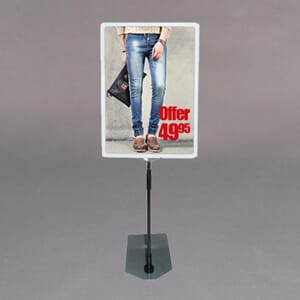 Flex hvit plastikkramme med teleskopstang. Flere størrelser