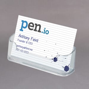 Visittkortholder aluminium 9.3cmx1,7cm transparent