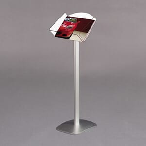 Brosjyrestativ 102 cm A4 Sølv