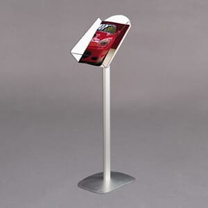 Brosjyrestativ 102 cm A4 Sølv