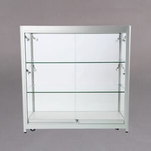 Vitrineskap med spotter 45x90x45cm Sort m/2 spotter