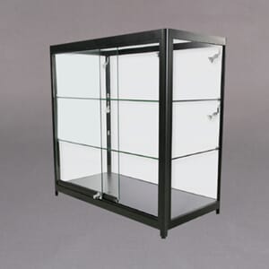 Vitrineskap med spotter 90x90x45cm Sort m/8 spotter