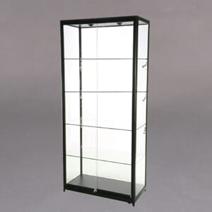 Vitrineskap med spotter 90x200x45cm Sort m/8 spotter